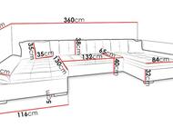 Grajewo ogłoszenia: Sprzedam narożnik kształt U, wymiary 360x160 - zdjęcie